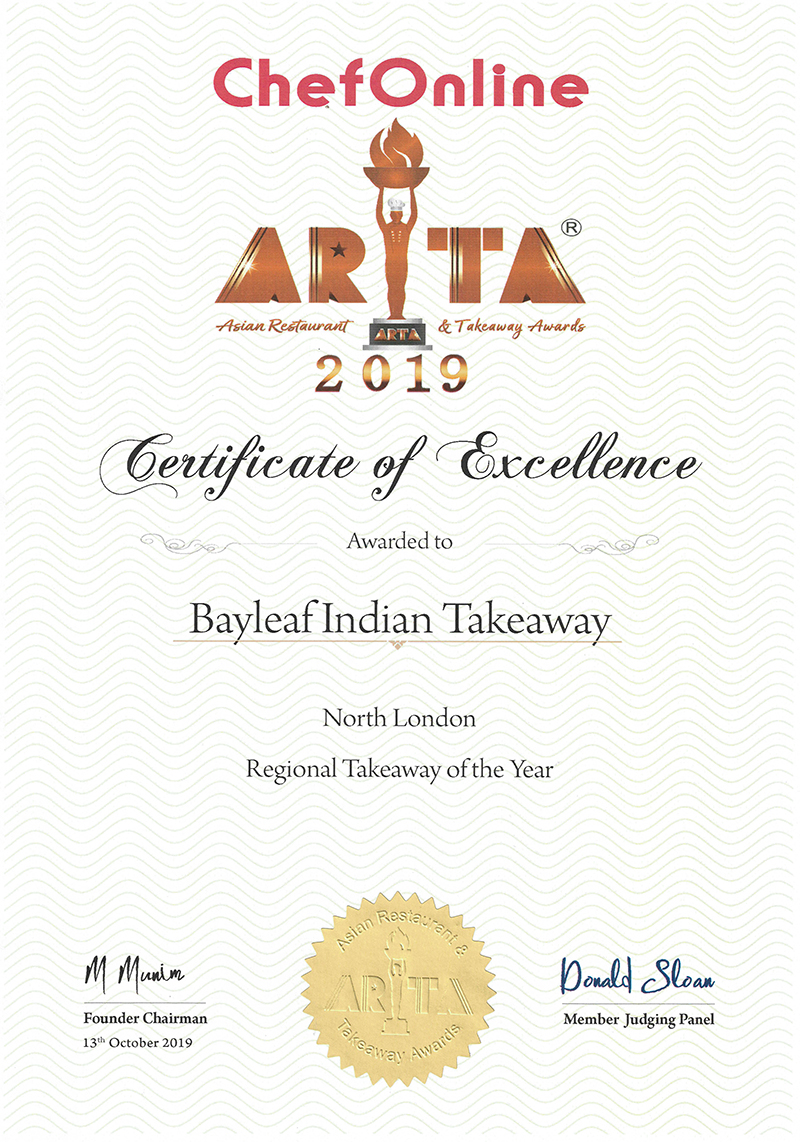 Bayleaf Order Indian Takeaway in Whetstone, London