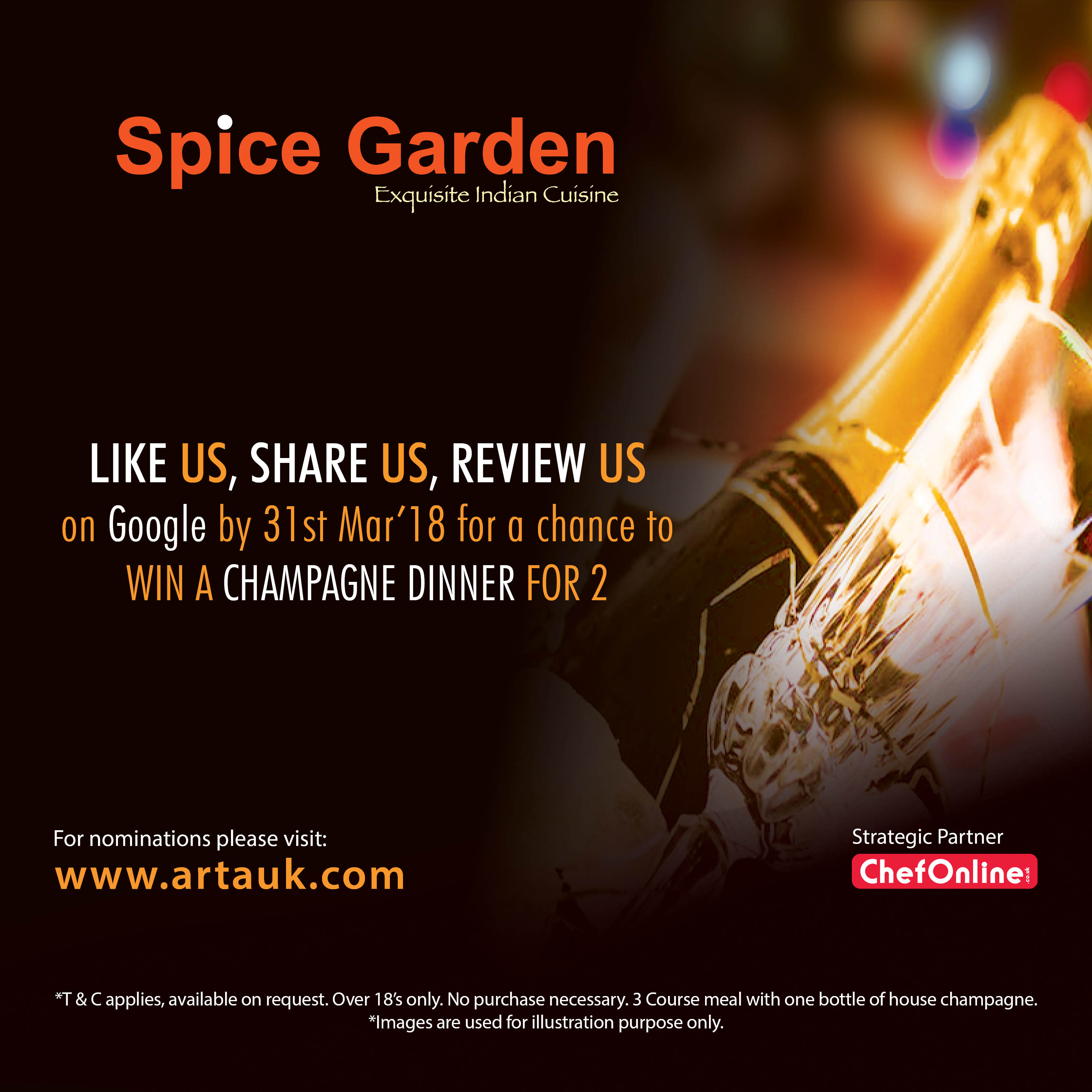 Arta Awards 2018 Nominated Restaurant Takeaway Spice Garden