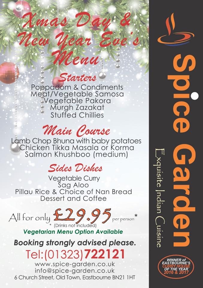 Spice Garden Indian Restaurant & Takeaway in Old Town, Eastbourne